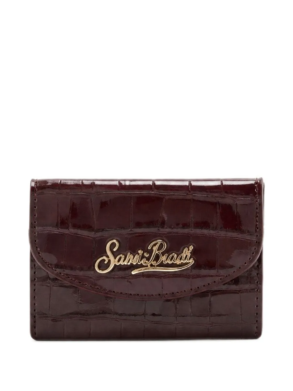 MC2 Saint Barth bordeaux leather card holder with croco print Rood