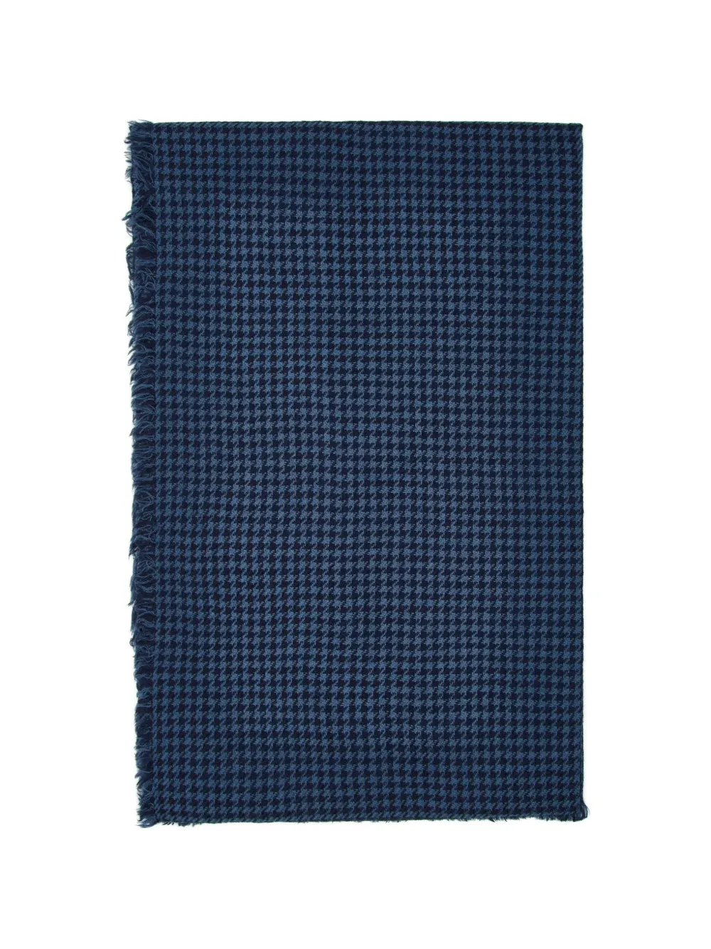 Faliero Sarti Zanina houndstooth frayed scarf Blauw