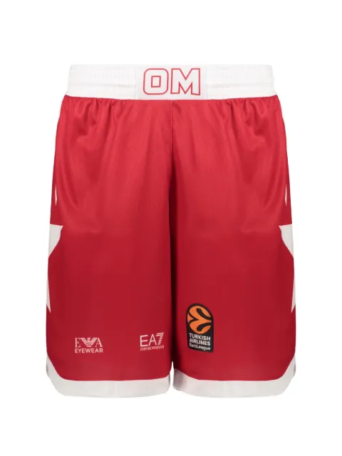 Ea7 Emporio Armani logo-print star-motif shorts