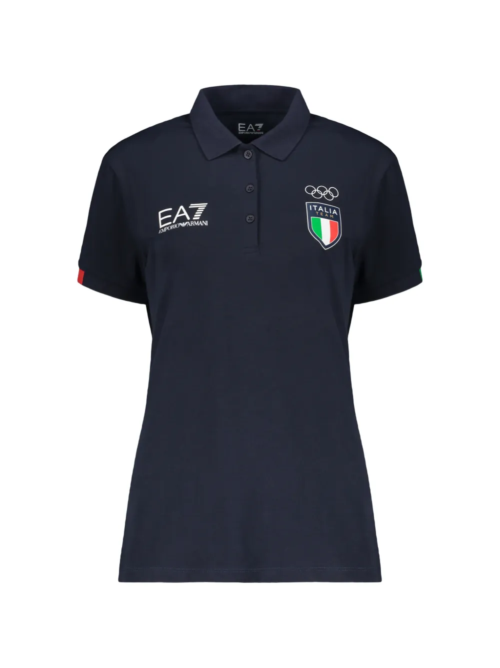 Ea7 Emporio Armani logo-print short-sleeve polo shirt - Blue