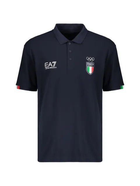 Ea7 Emporio Armani logo-embroidered short-sleeve polo shirt