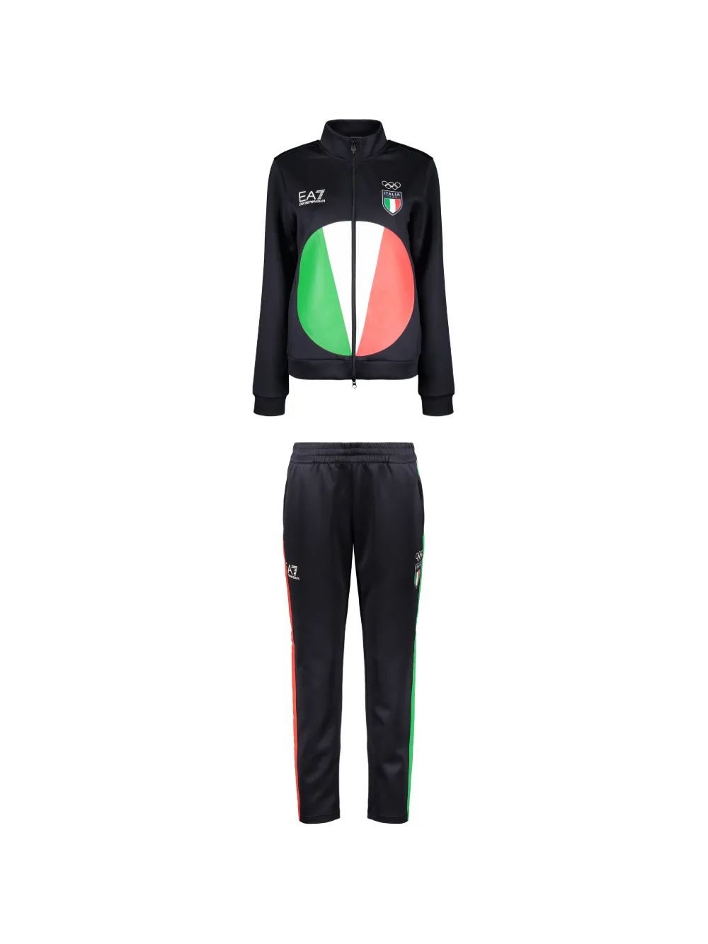 Ea7 Emporio Armani Tricolor-print tracksuit set - Nero