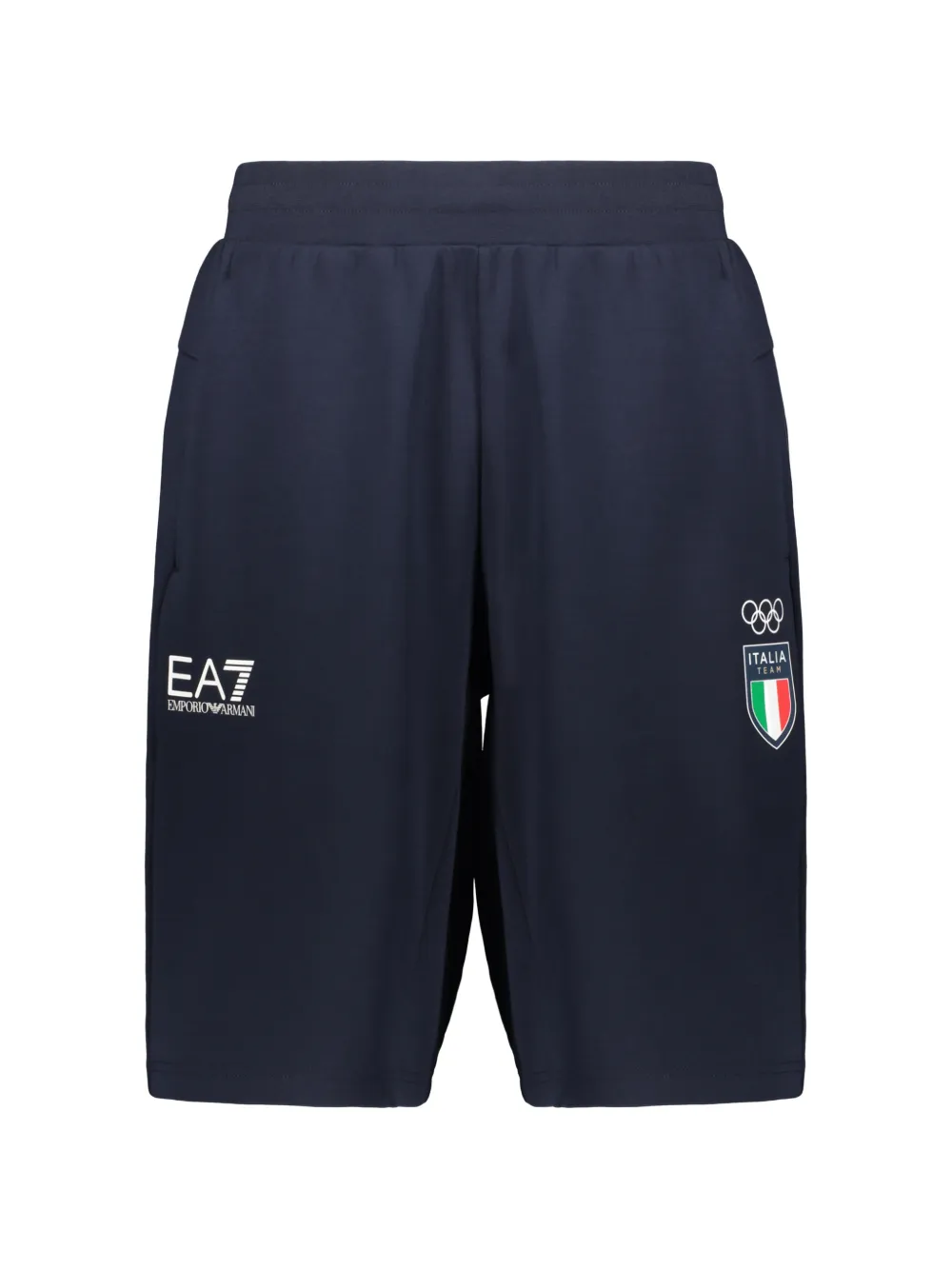 Ea7 Emporio Armani Italia Team logo-print shorts - Blu