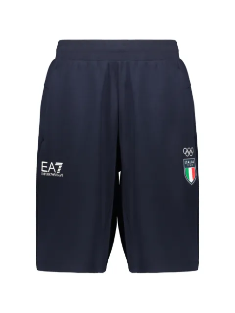 Ea7 Emporio Armani Italia Team logo-print shorts