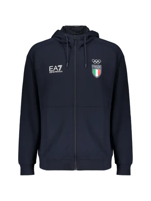 Ea7 Emporio Armani Italia Team zip-up hooded jacket