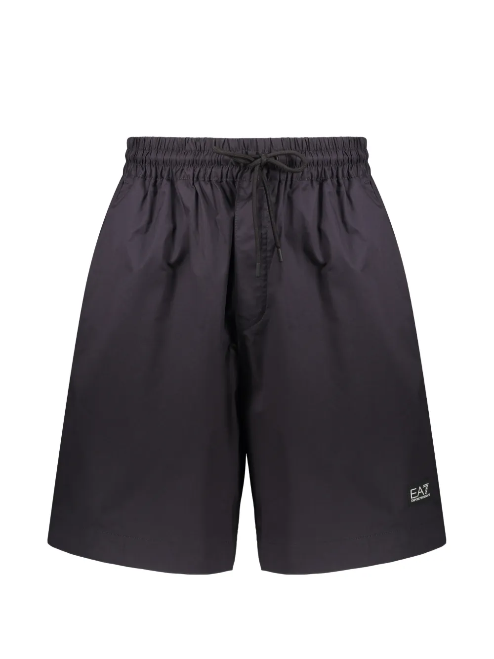 Ea7 Emporio Armani drawstring-waist logo-patch shorts - Black