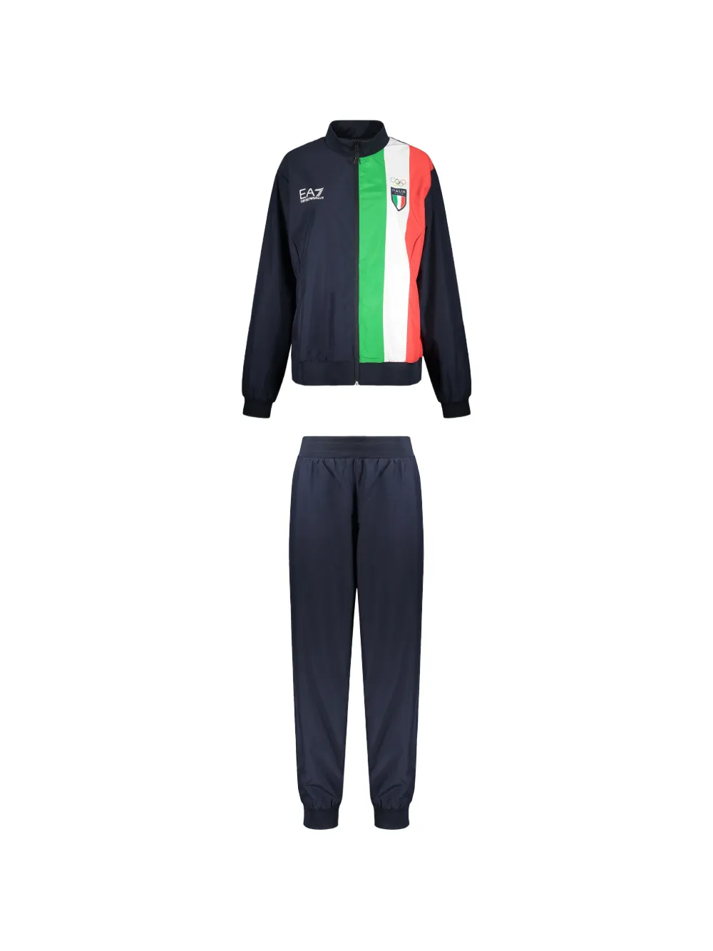 Ea7 Emporio Armani tricolour-stripe tracksuit Blauw