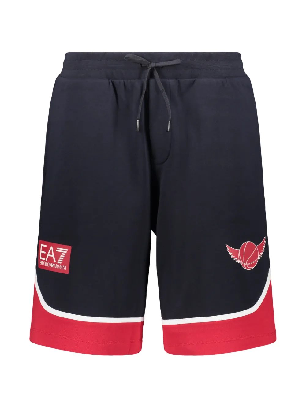 Ea7 Emporio Armani logo-print drawstring shorts - Nero