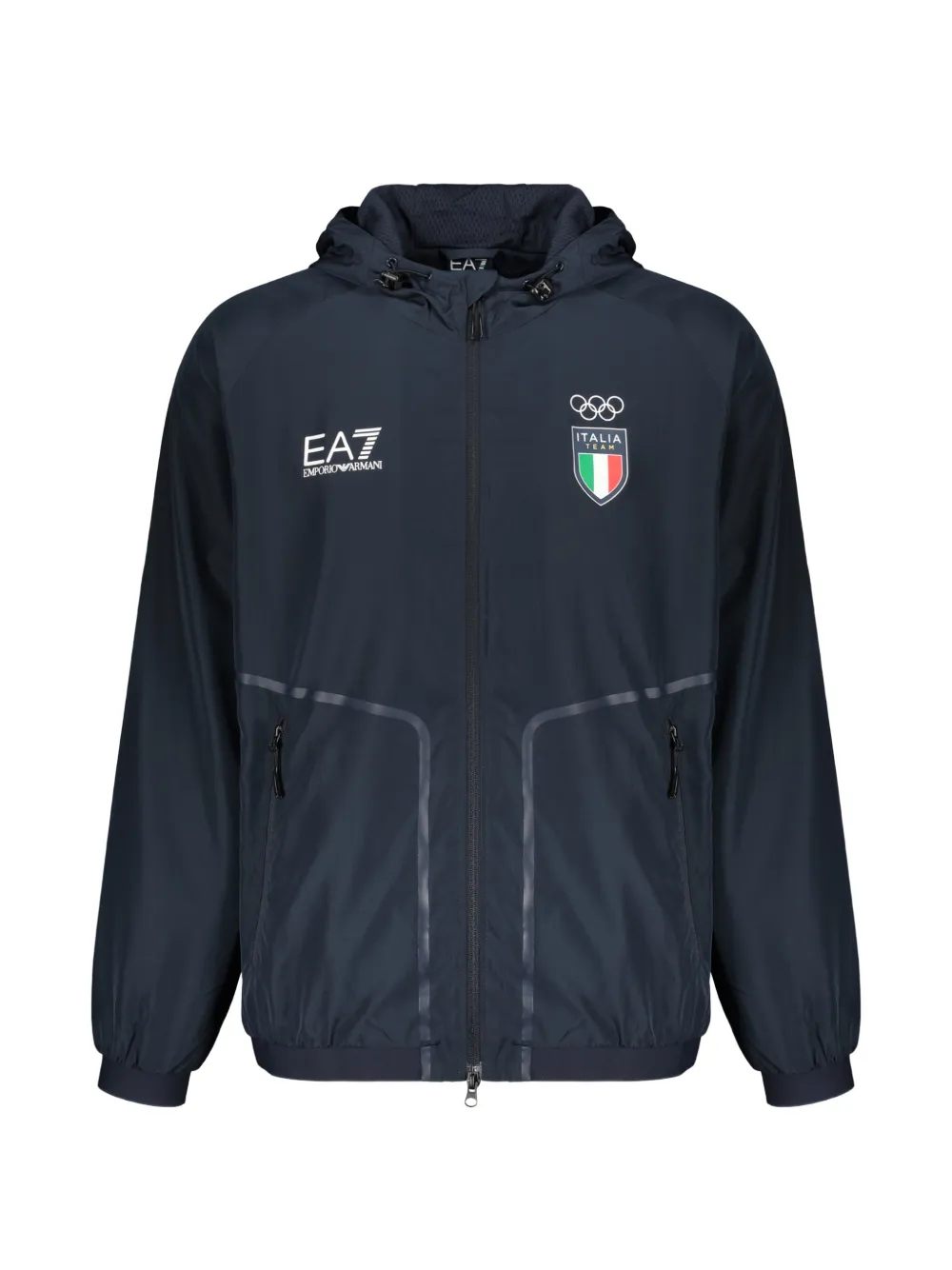 Ea7 Emporio Armani hooded windbreaker jacket - Blue