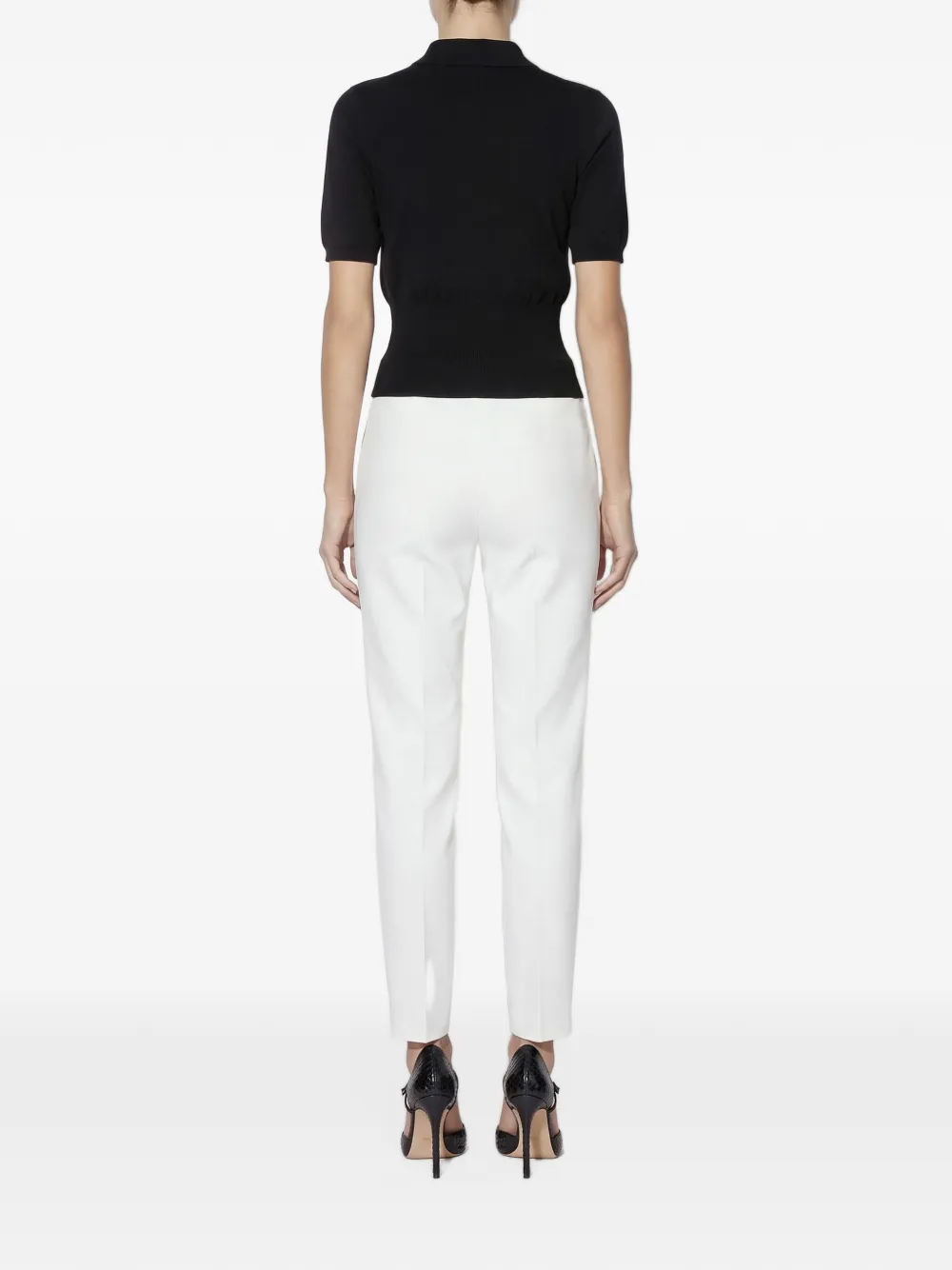 Elisabetta Franchi technical fabric trousers Wit