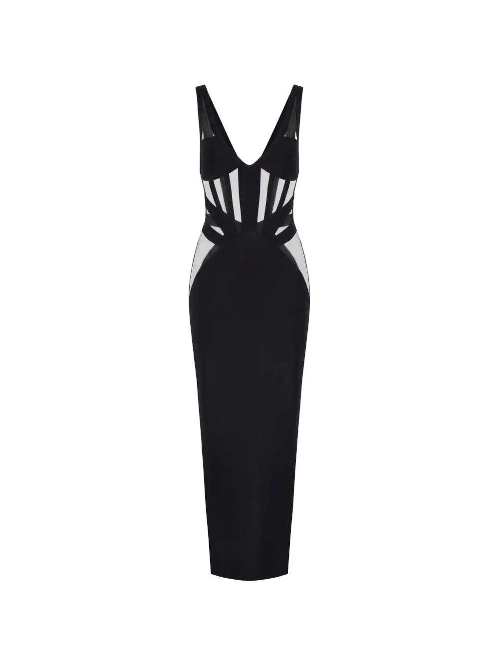 Elisabetta Franchi Red Carpet knit and nylon dress - Schwarz