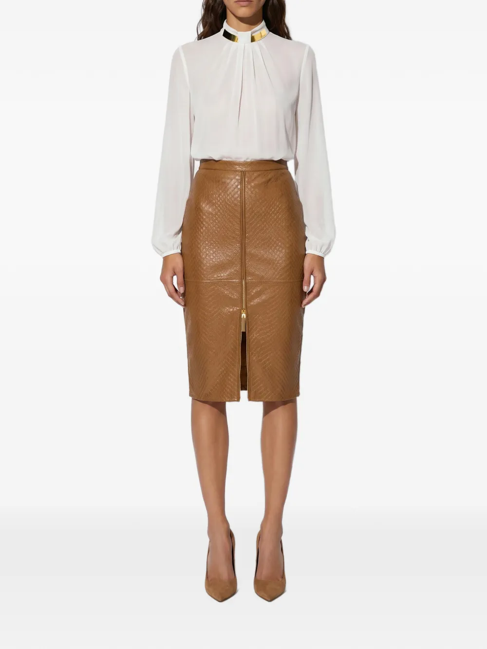 Elisabetta Franchi skirt with fish scale pattern Bruin