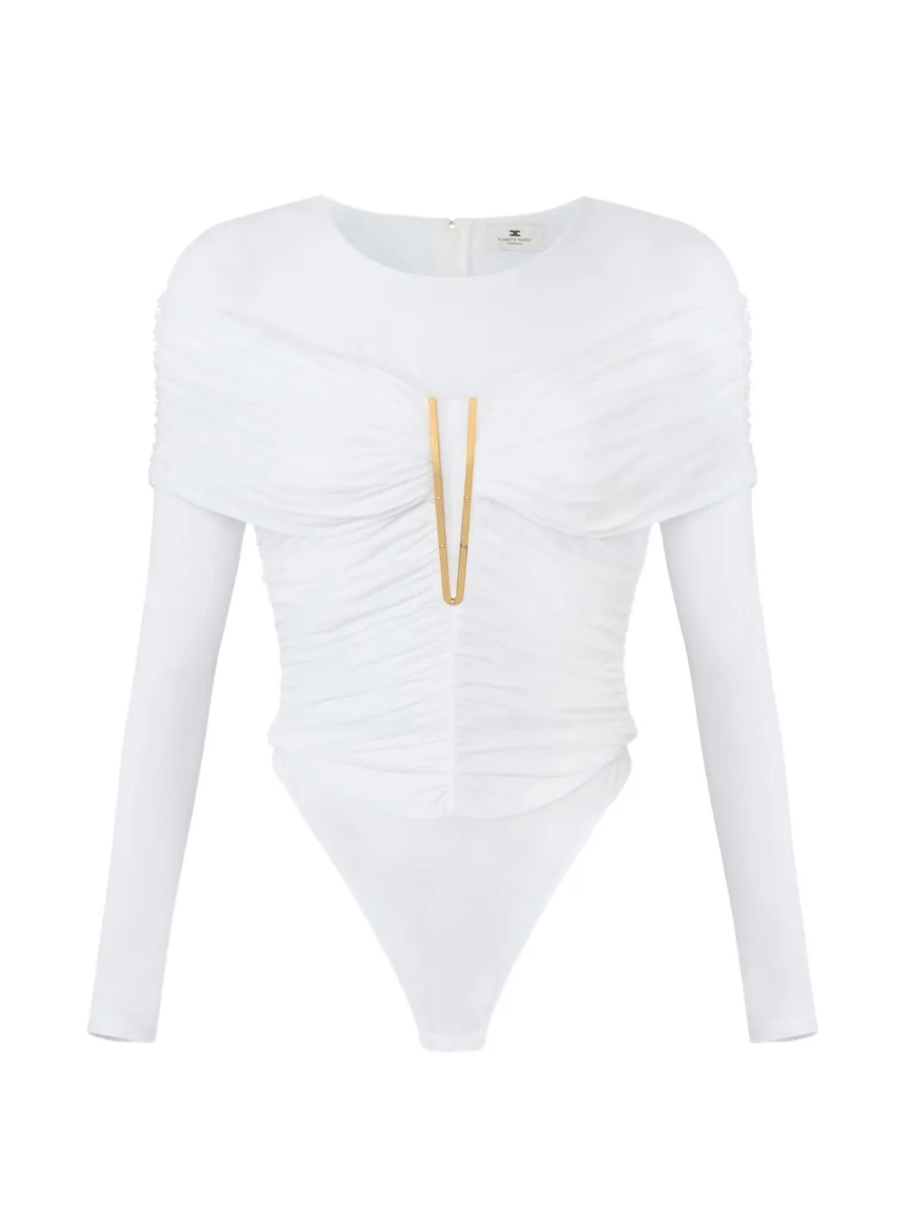 Elisabetta Franchi bodysuit in lightweight crêpe jersey fabric - Weiß