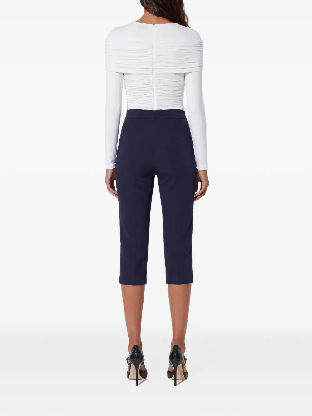 Elisabetta Franchi bodysuit in lightweight crêpe jersey fabric Wit