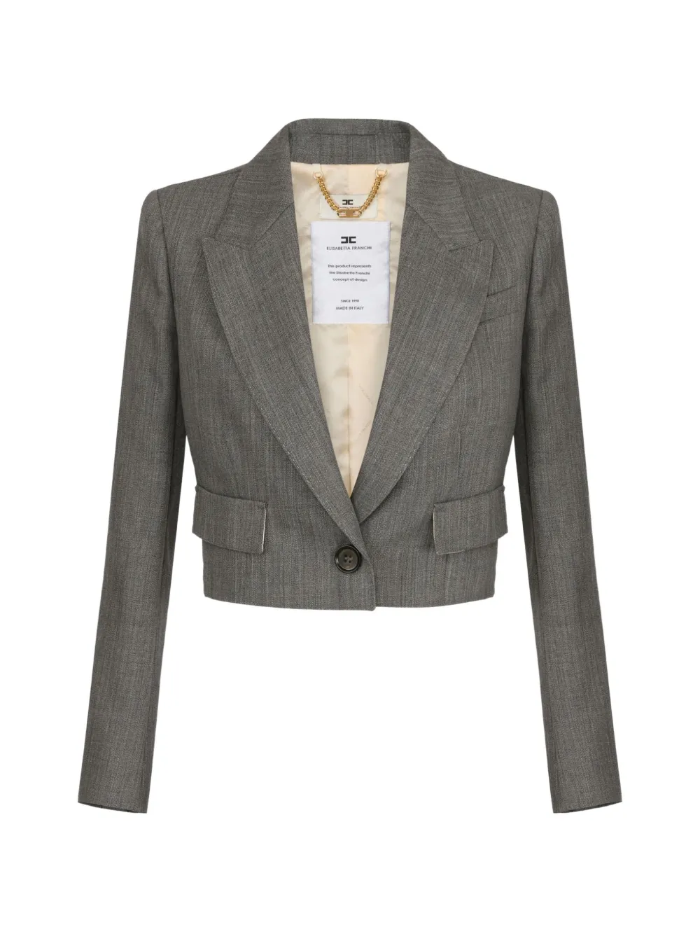 Elisabetta Franchi wool cropped jacket Grijs