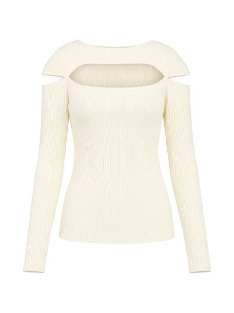 Weili Zheng t-shirt en maille côtelée à découpes