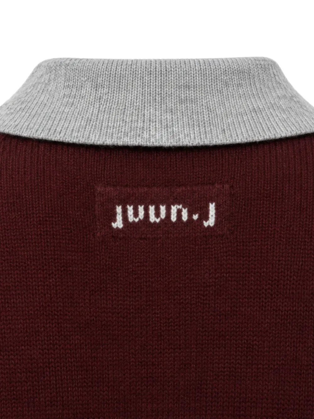 Juun.J layered-effect V-neck polo sweater Rood