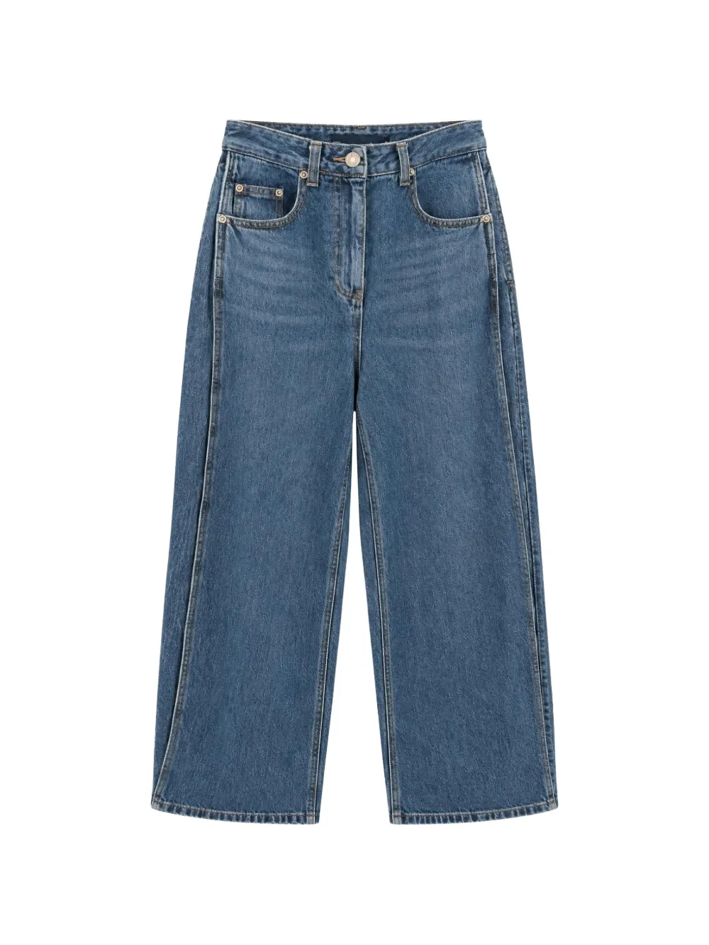 Juun.J buckle-detail panelled jeans - Blu
