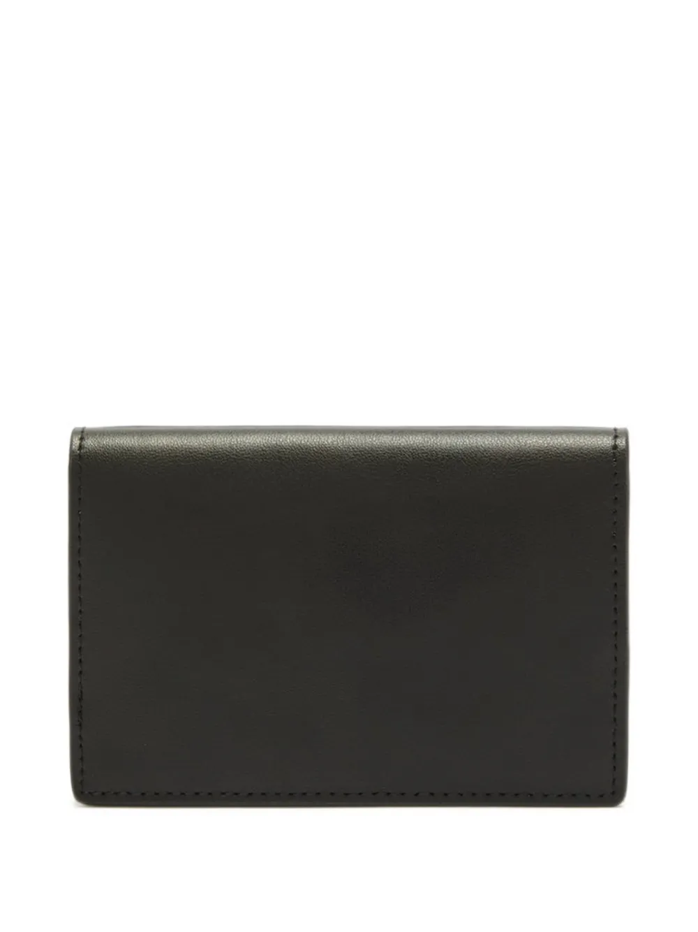 MC2 Saint Barth black leather card holder with logo print Zwart