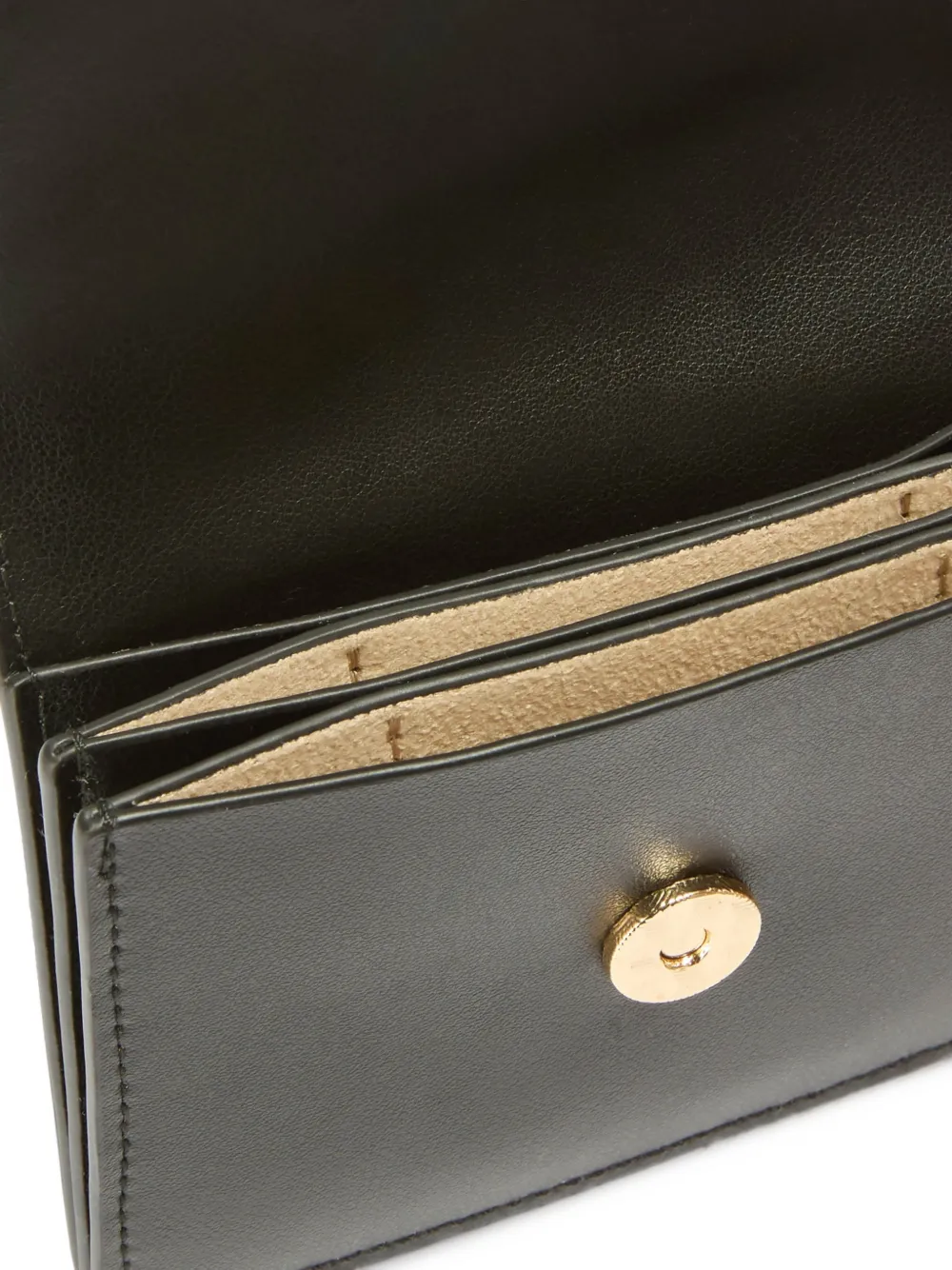 MC2 Saint Barth black leather card holder with logo print Zwart