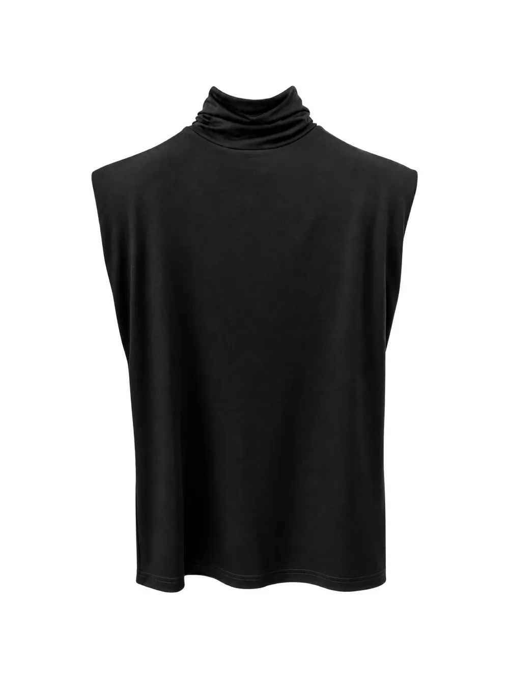 Weili Zheng padded-shoulder roll-neck tank top - Noir