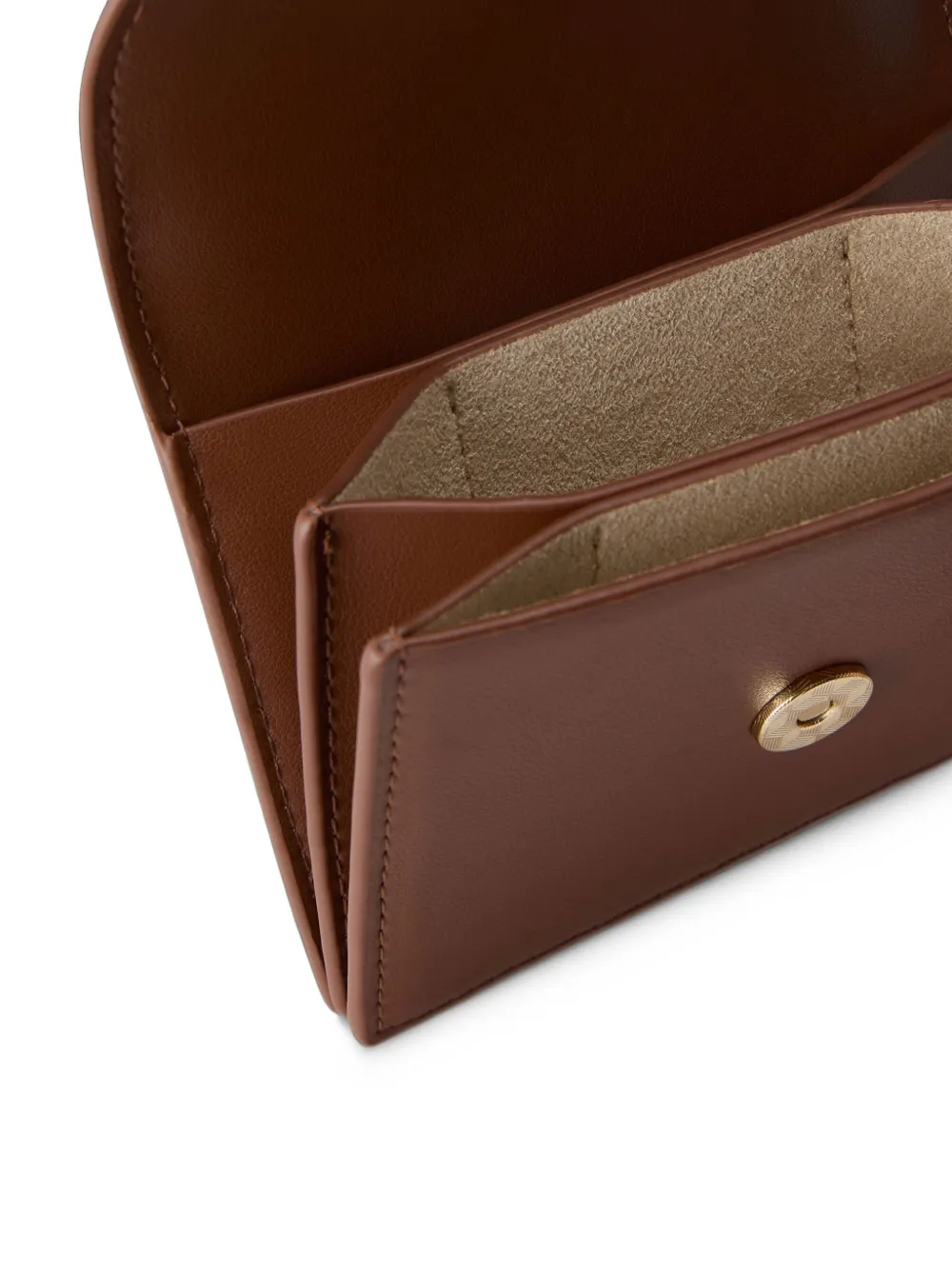 MC2 Saint Barth brown leather card holder with logo print Bruin