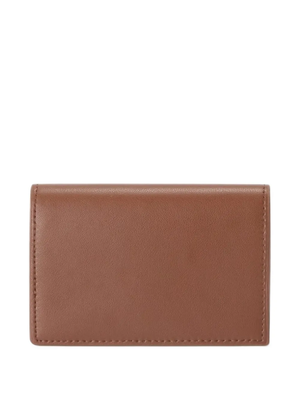 MC2 Saint Barth brown leather card holder with logo print Bruin