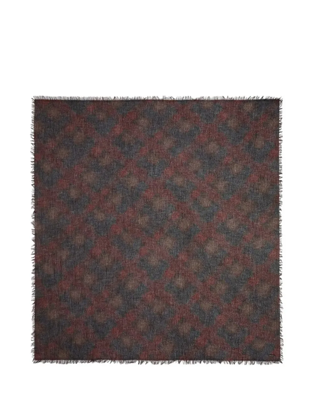 Faliero Sarti Math checked frayed-edge scarf Rood