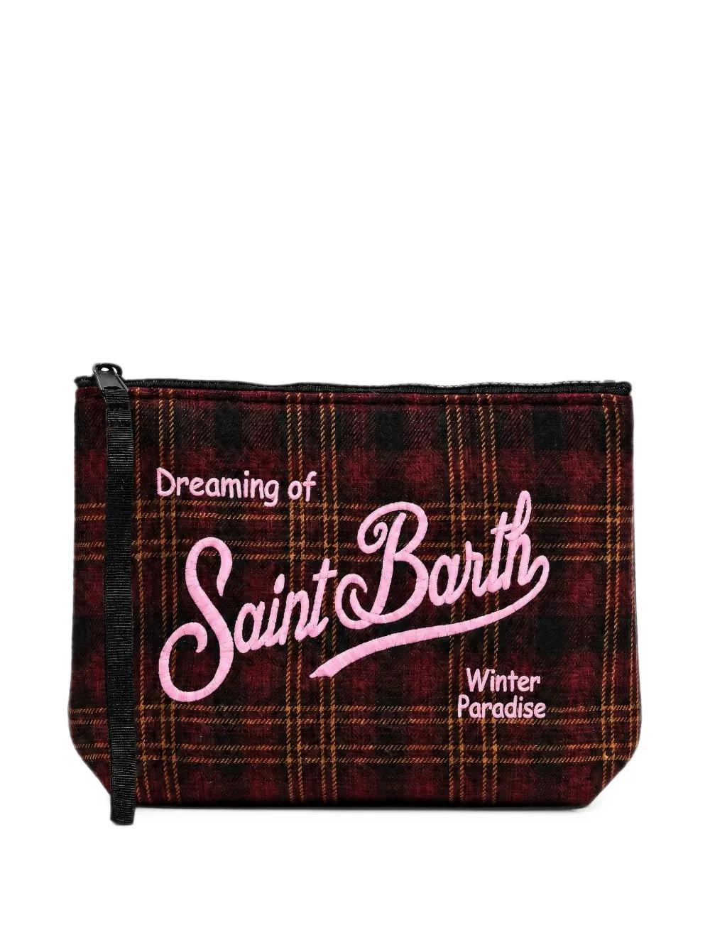 MC2 Saint Barth tartan embroidered clutch bag Rood