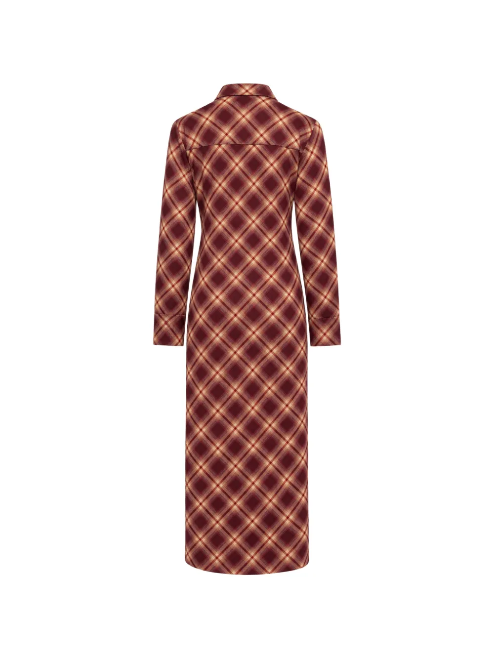 Weili Zheng check-pattern belted midi dress Rood
