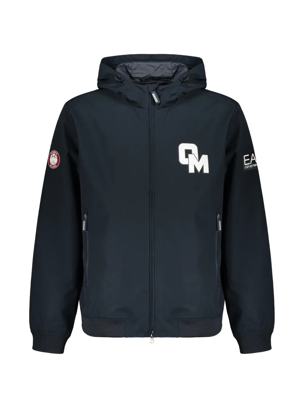 Ea7 Emporio Armani logo-patch hooded jacket - Blue