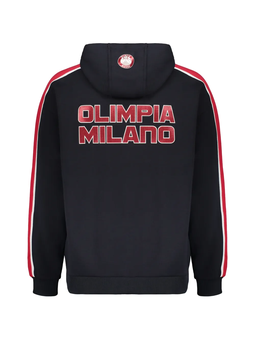 Ea7 Emporio Armani logo-patch side-stripe hoodie Blauw