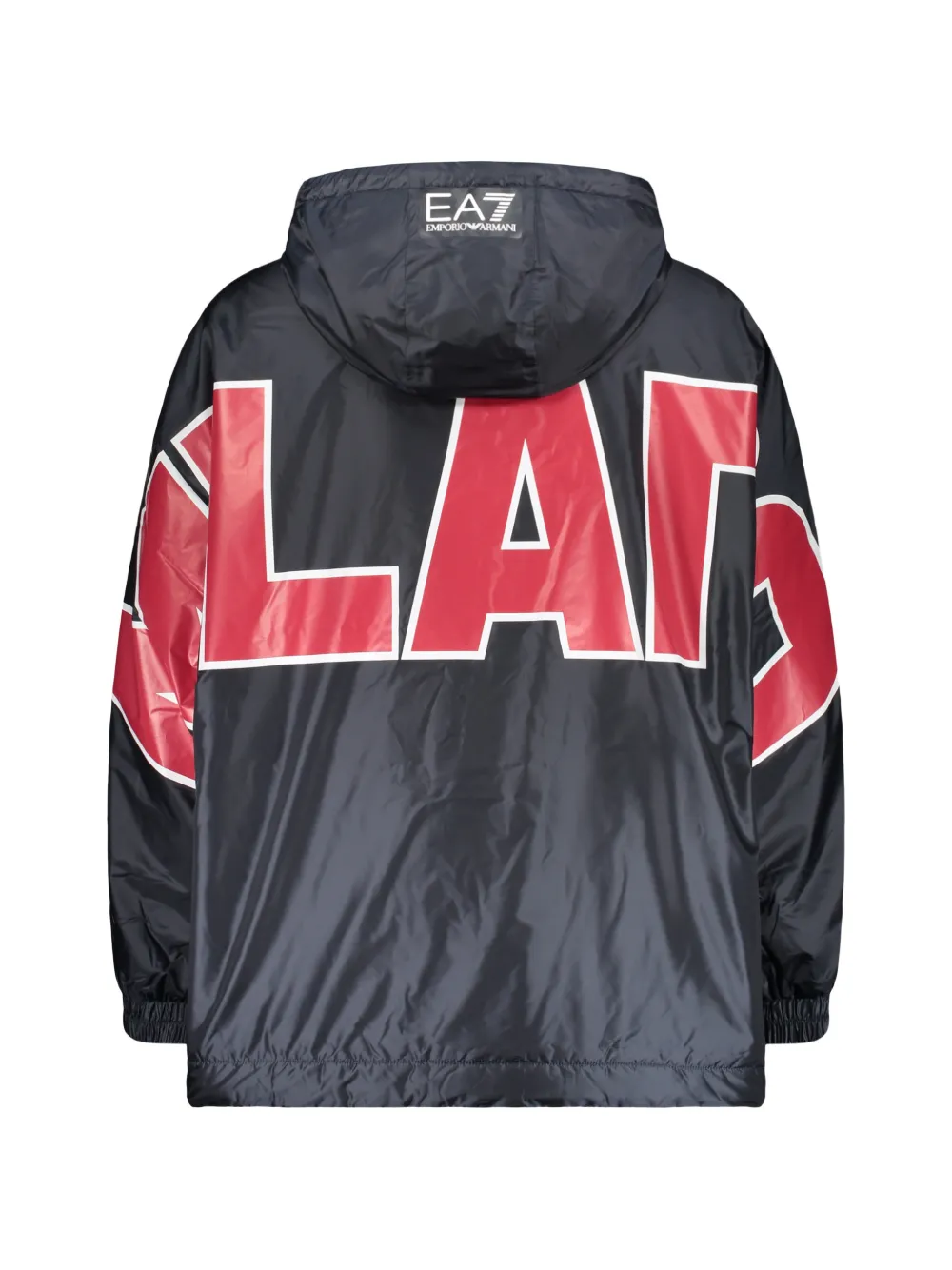 Ea7 Emporio Armani graphic-print hooded windbreaker jacket Blauw