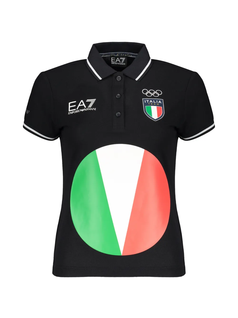 Ea7 Emporio Armani logo-print short-sleeve polo shirt - Nero