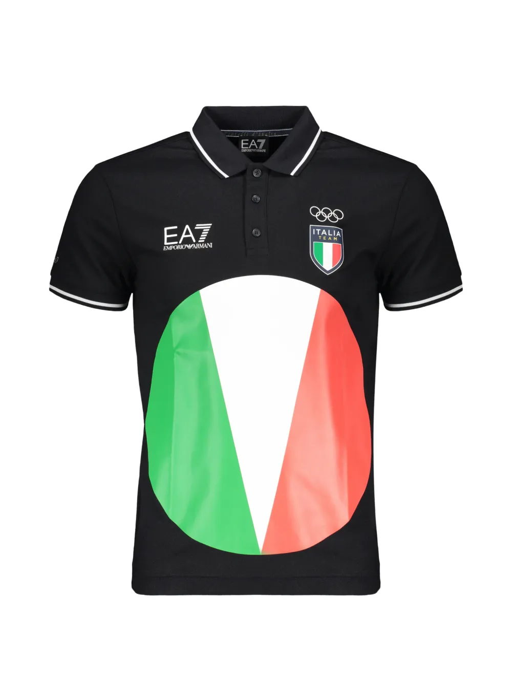 Ea7 Emporio Armani logo-print polo shirt - Nero