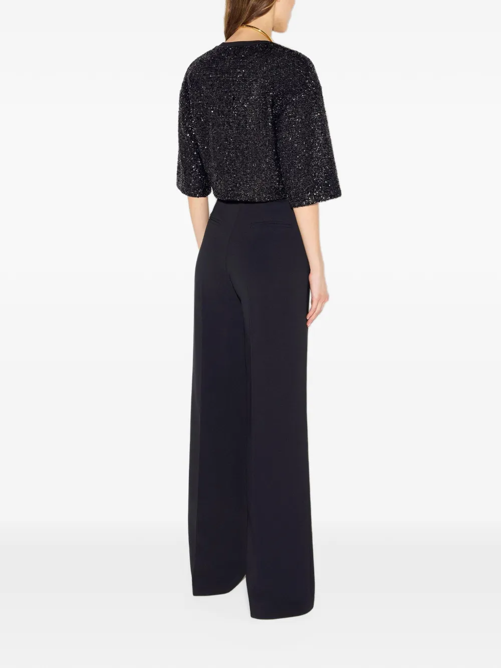Elisabetta Franchi knit top with sequins Zwart