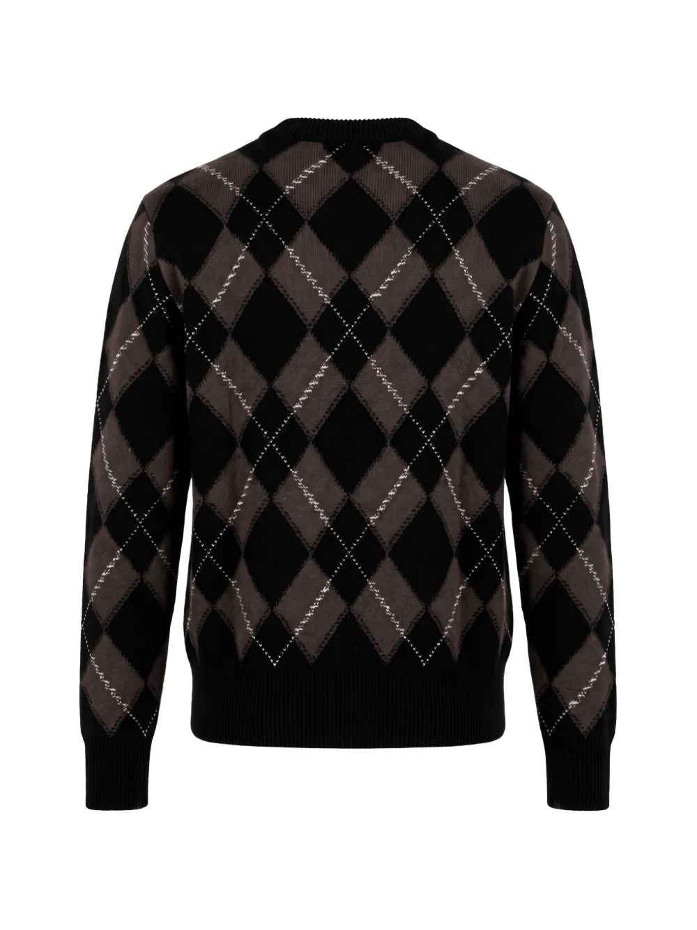 AMI Paris argyle-intarsia knit cardigan Zwart