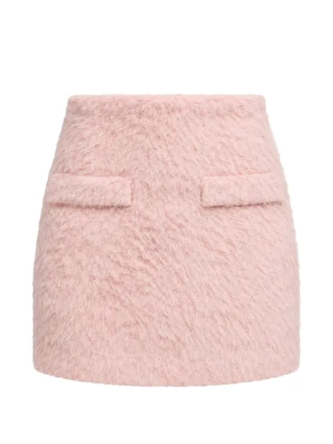 Weili Zheng brushed-finish flap-pocket mini skirt