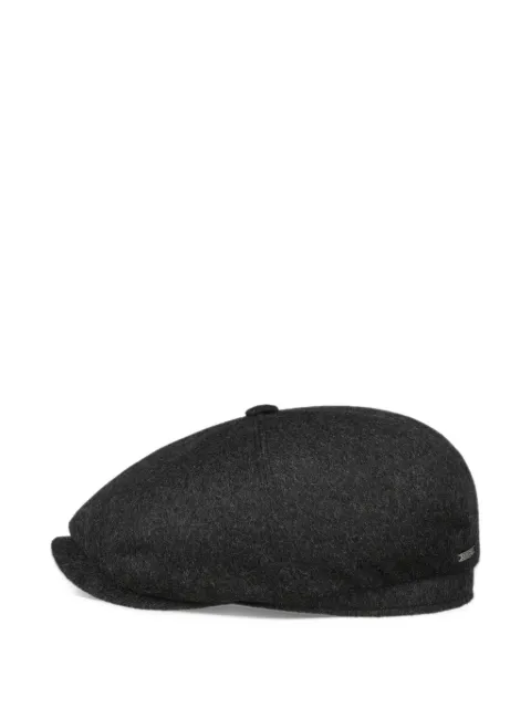 Stetson button-topped flat cap