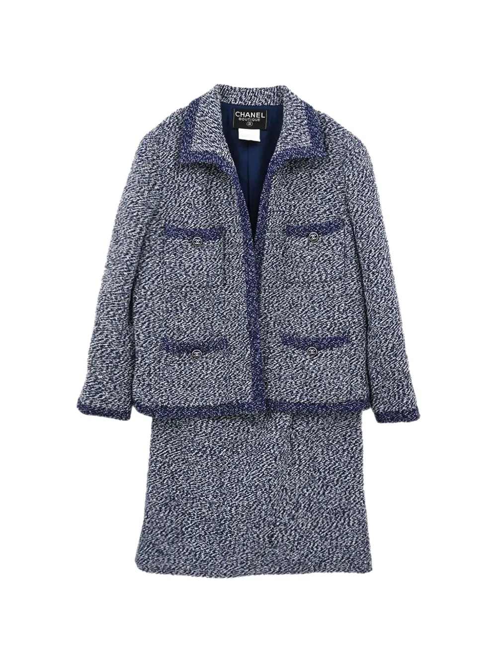 CHANEL Pre-Owned 1997 tweed skirt suit - Blu