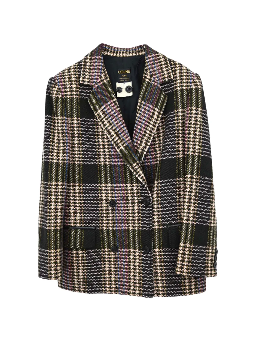 Celine Pre-Owned double-breasted tweed jacket - Black
