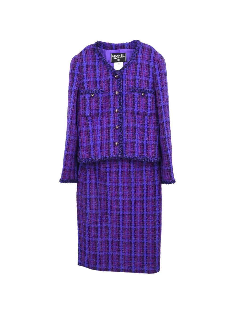 CHANEL Pre-Owned 1995 tweed skirt suit - Viola