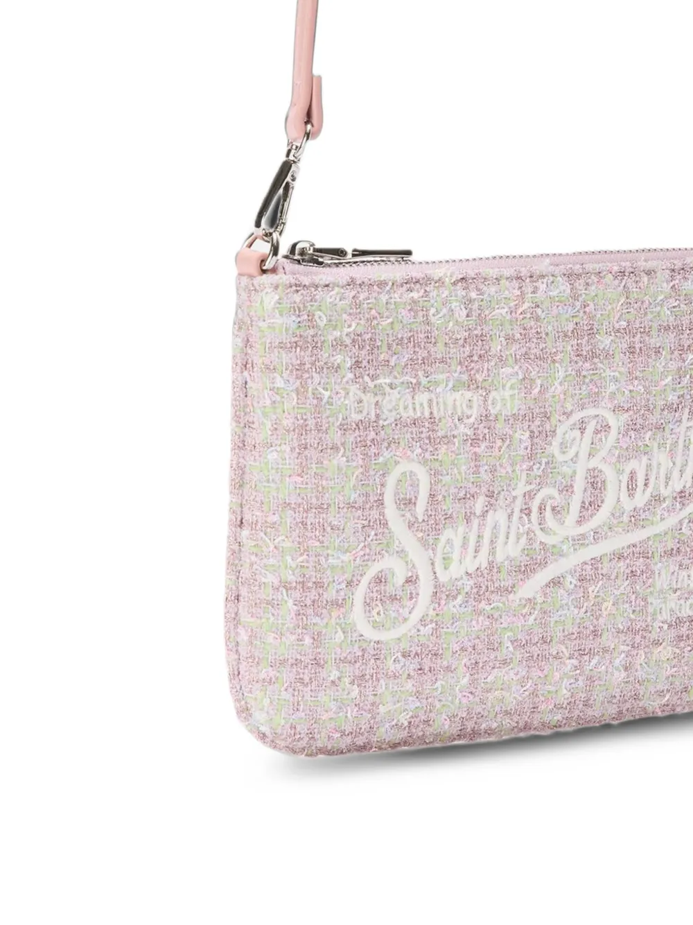 MC2 Saint Barth Kids mini Parisienne tweed shoulder bag Roze