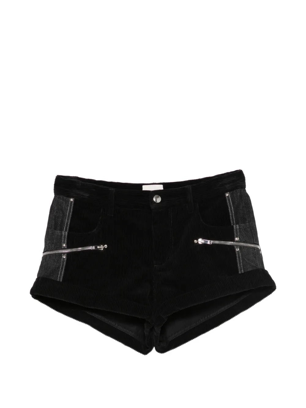 ISABEL MARANT Rolna corduroy zip-detail shorts Zwart