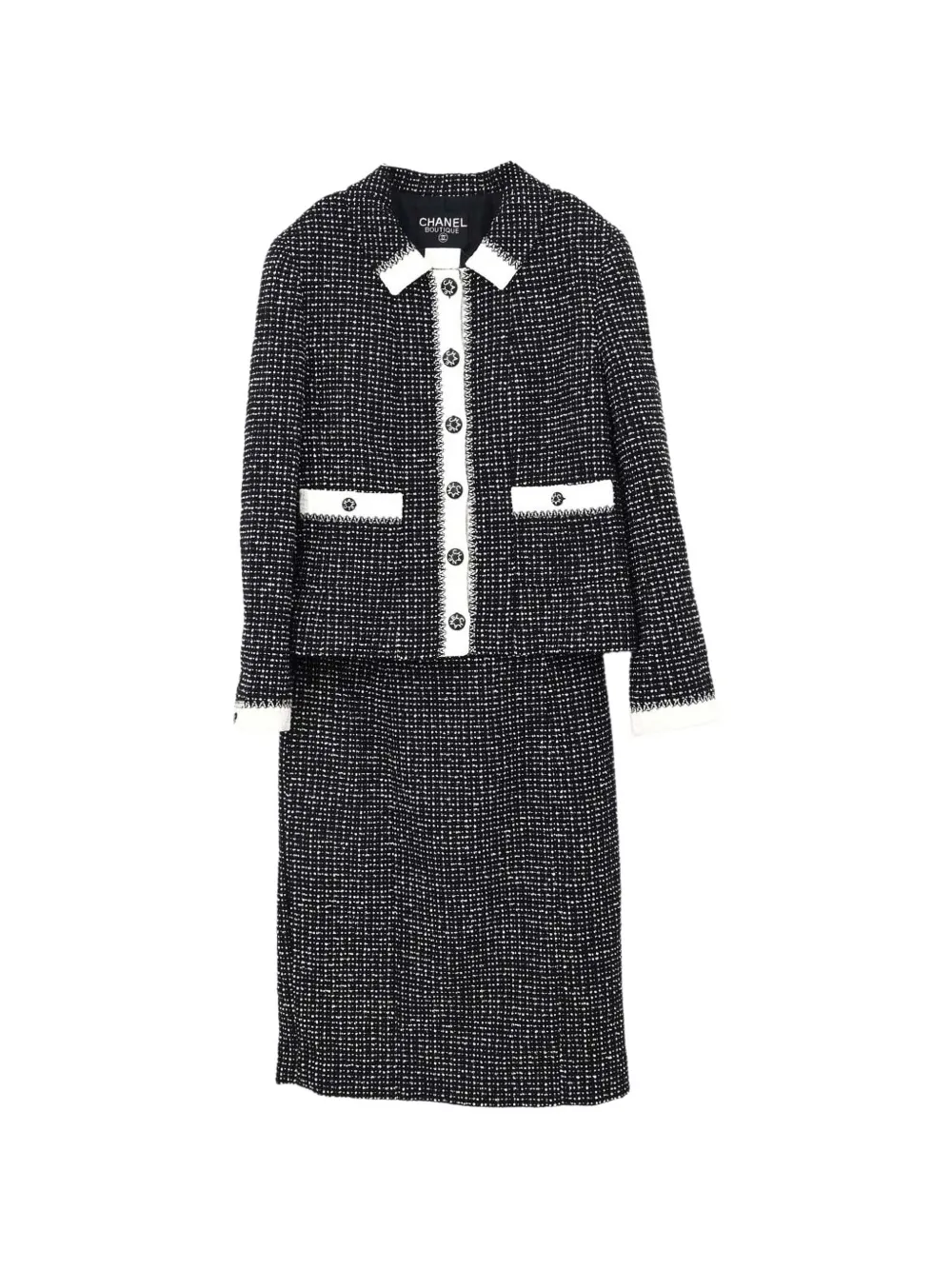 CHANEL Pre-Owned 1996 bouclé skirt suit - Nero