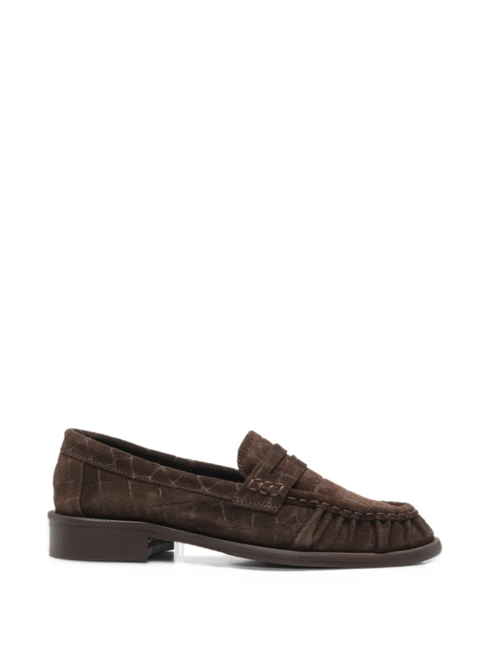 DIVINE FOLLIE croc-effect suede loafers - Marrone