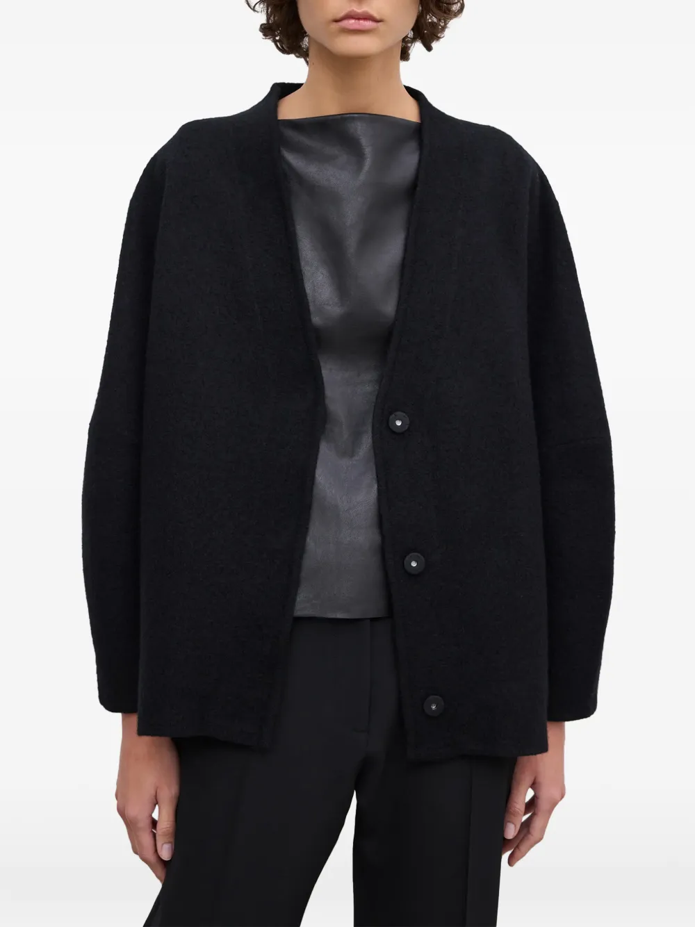 House Of Dagmar merino wool cardigan Zwart