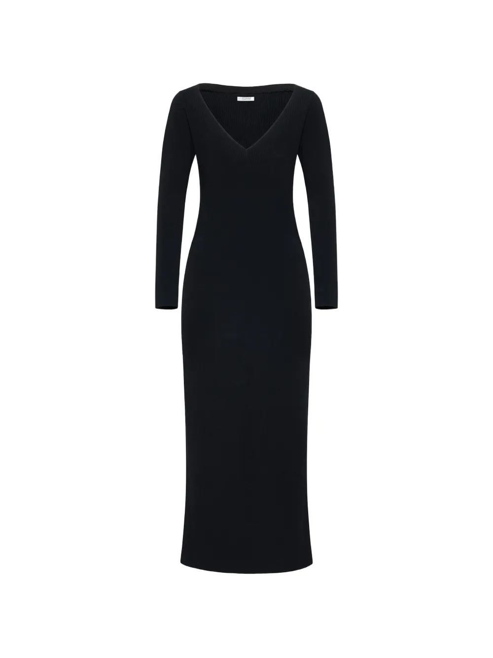 FFORME Lottie V-neck long-sleeve midi dress Zwart