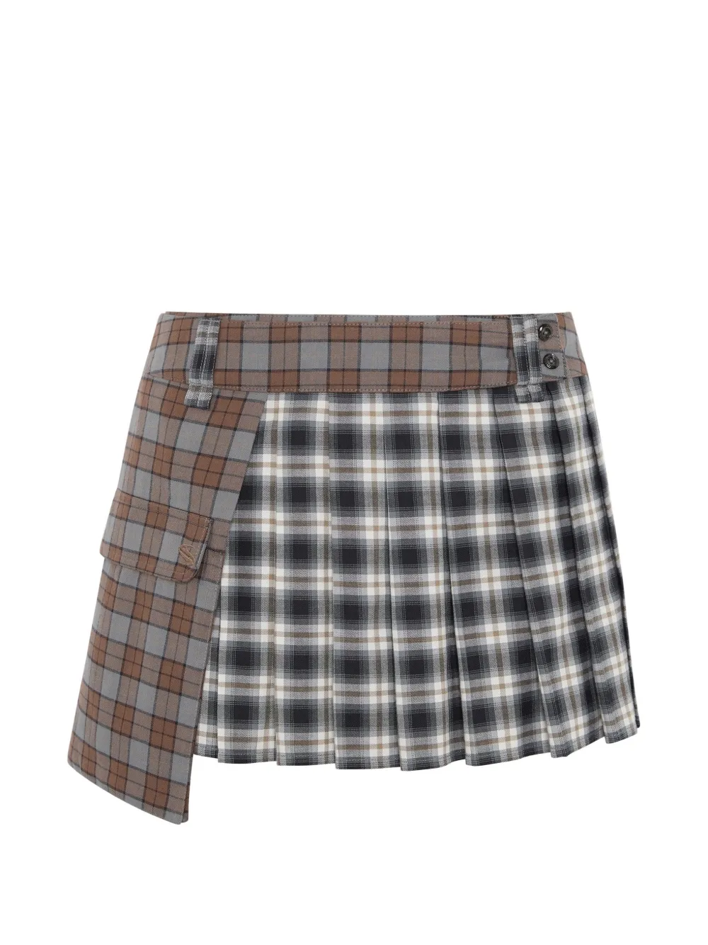 SRVC Studio Rhea check flannel mini skirt - Nero