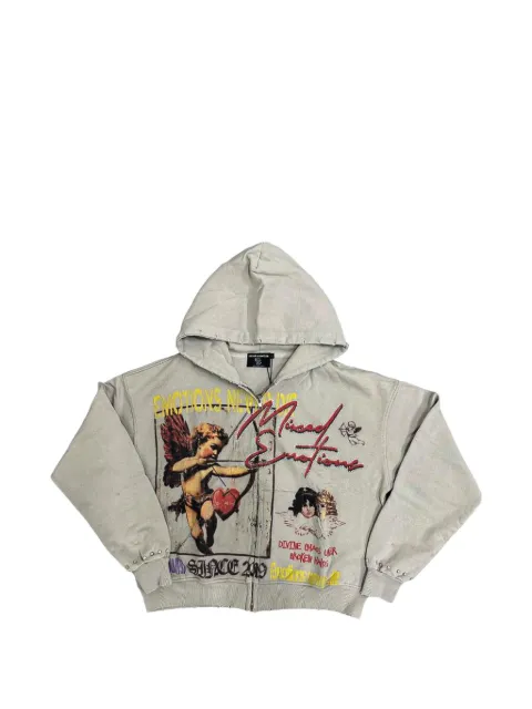 Mixed Emotion Broken Halo zip-up hoodie
